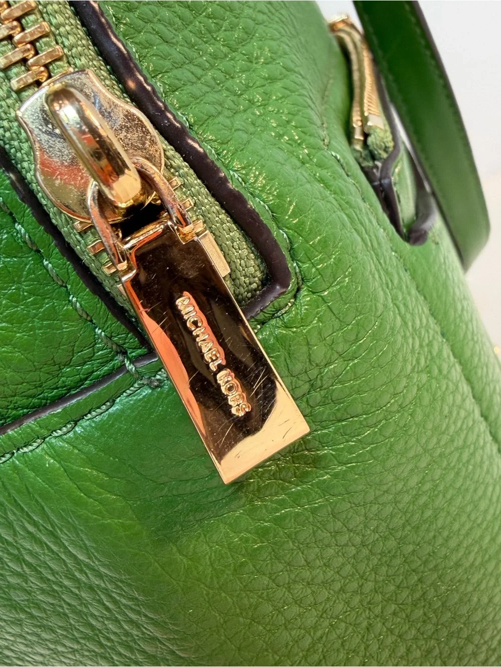 Michael Kors Jessa Small Pebbled Leather Convertible Green Backpack *Nice